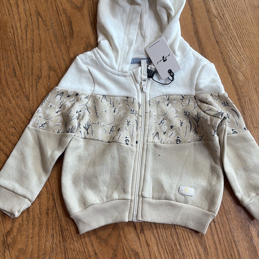 7 For All Mankind Beige and Cream Kids Hoodie